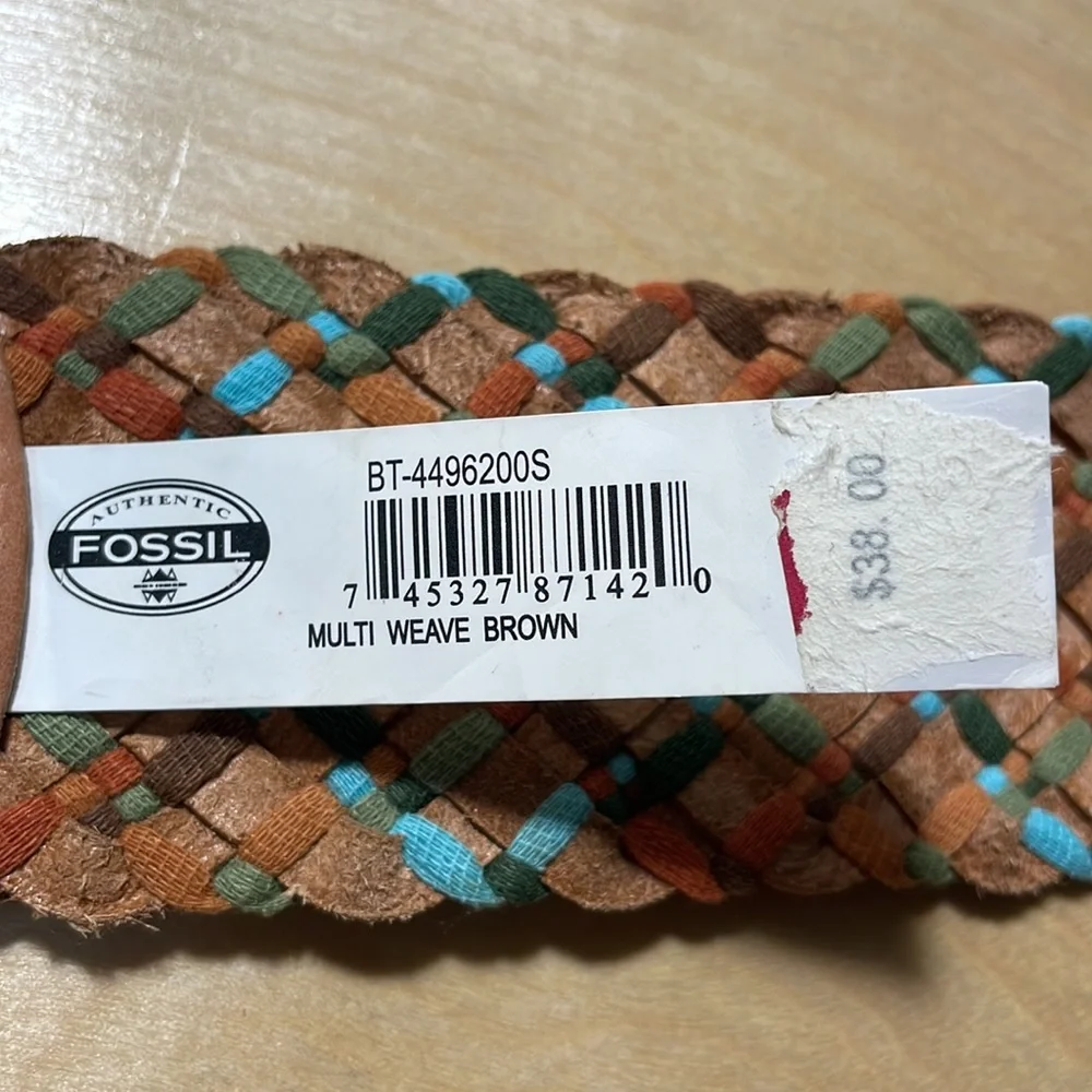 Fossil Multi Weave Genuine Leather Belt - Brown - Picture 2 of 14